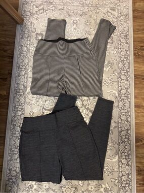Nine West Skinny Ponte Pants Duo - Black & Houndstooth